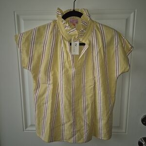 Wallflower Yellow and Red Striped Blouse XS, S, M